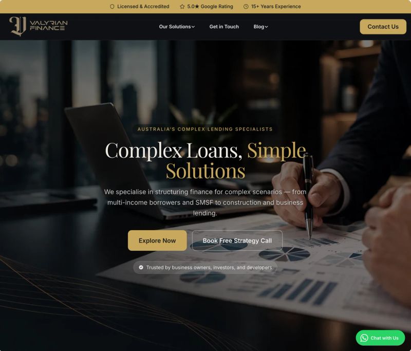 Valyrian Finance website homepage
