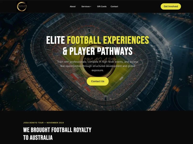 INCASA.DM website homepage — elite football events and player pathways, built by Leadwave Studio.